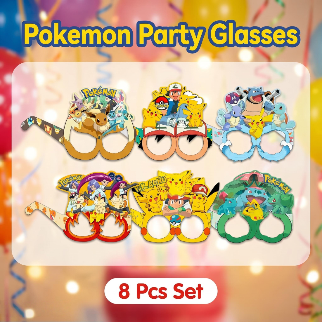 Prop For Cosplay - Pokémon-themed paper glasses. Cosplay props, birthday