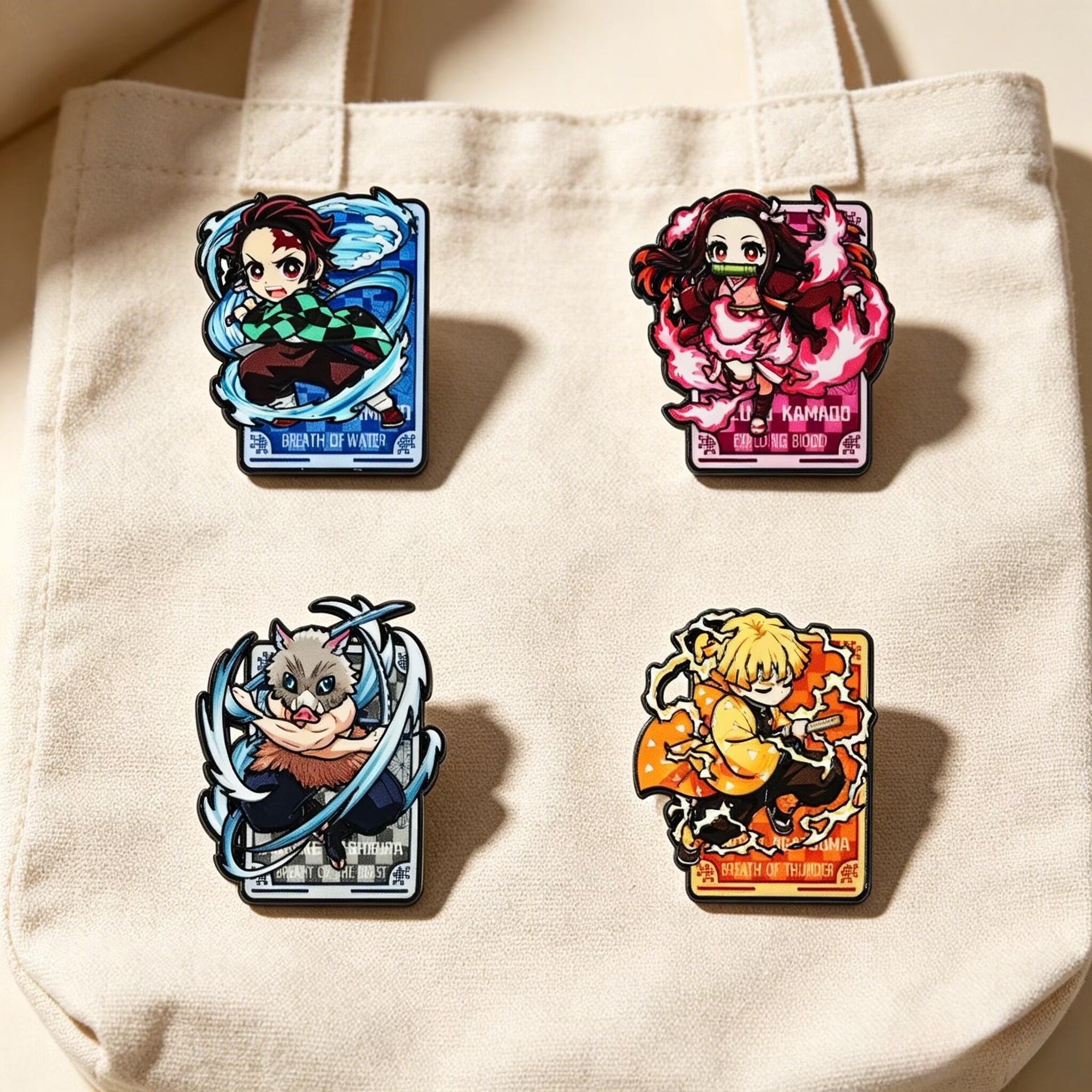 Cosplay Prop Bag - 4pcs/set Cartoon Anime Pins Cosplay Brooches