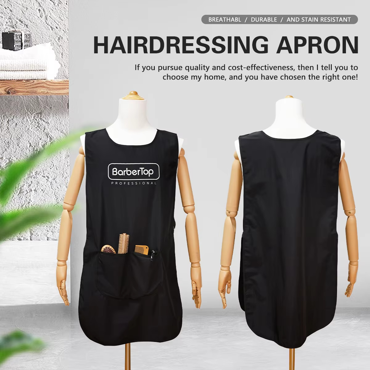 Barbertop Black Stylist Apron  - Hair Spray Color incelemesi ve fiyatı