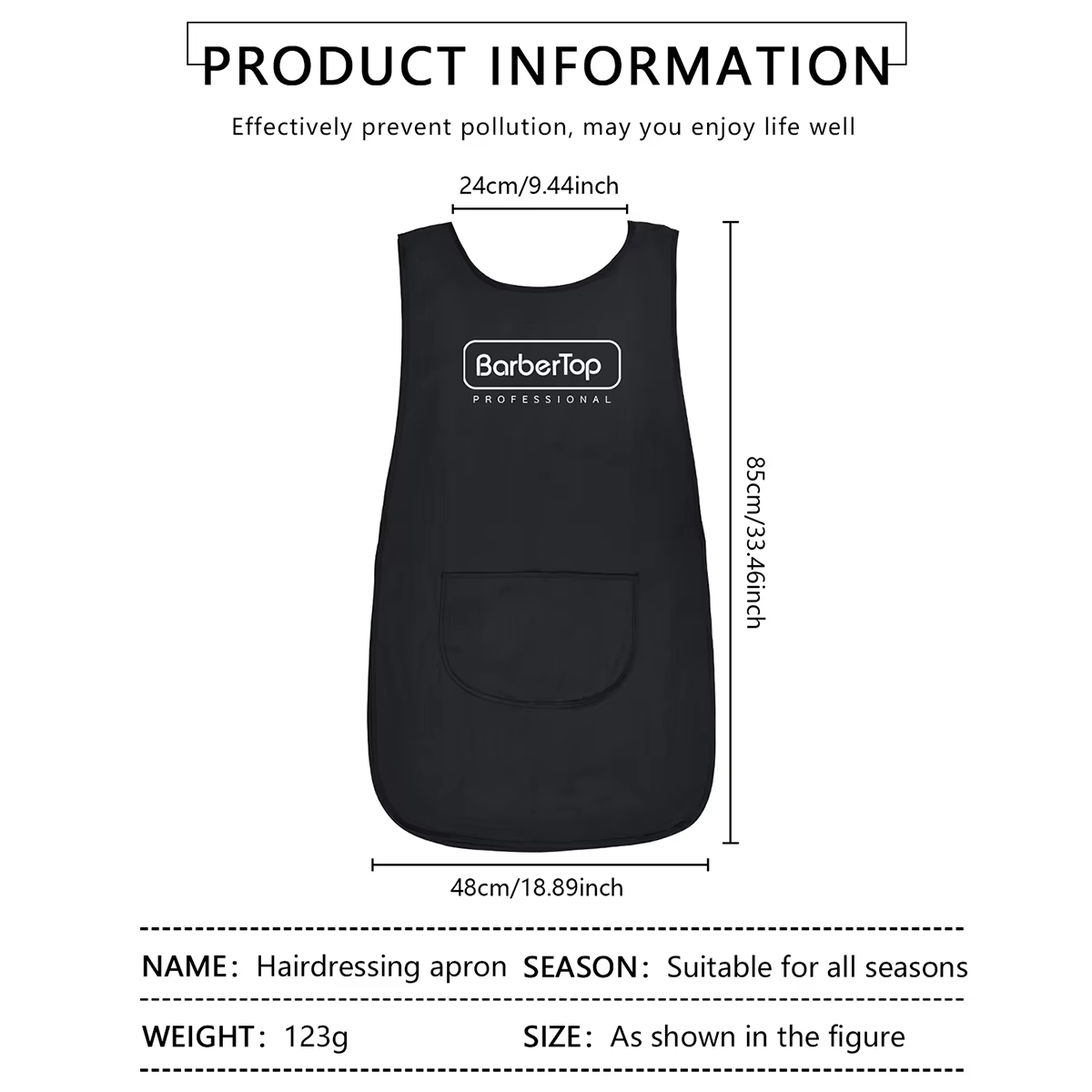Barbertop Black Stylist Apron  - Hair Spray Color incelemesi ve fiyatı